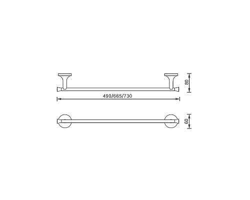 Полотенцедержатель 600 AltroBagno Corposo 081311 Cr