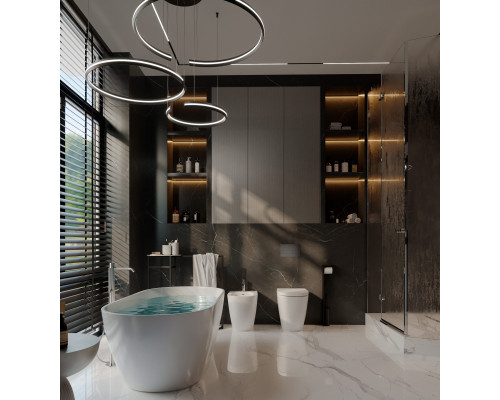 Ванна EDISS Арина 170/80/61 (Матовая) из литого мрамора, отдельностоящая