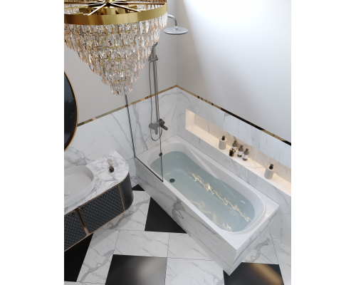 Ванна EDISS Элиза 180/80 из литого мрамора, встраиваемая