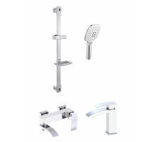 Набор для ванны 3 в 1 Grocenberg GB1007 Белый хром