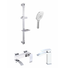 Набор для ванны 3 в 1 Grocenberg GB1007 Белый хром