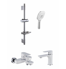 Набор для ванны 3 в 1 Grocenberg GB1009 Белый хром