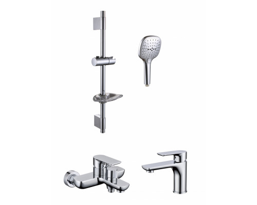 Набор для ванны 3 в 1 Grocenberg GB1009 Хром