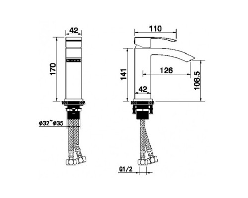 Cмеситель для раковины Grocenberg GB2007 Черный матовый