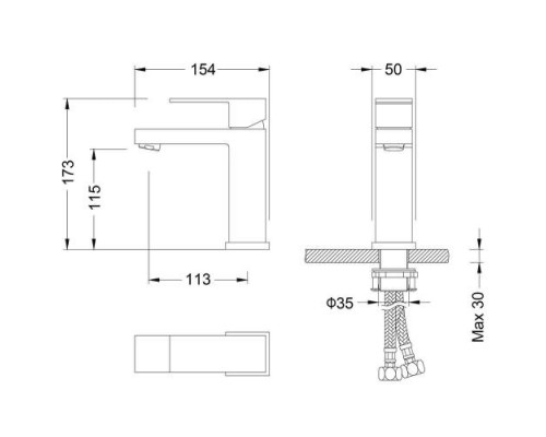 Cмеситель для раковины Grocenberg GB2008 Хром