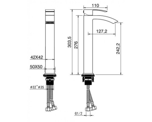 Cмеситель для раковины Grocenberg GB3007 Золото