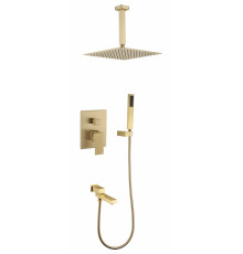 Душевая система скрытого монтажа Grocenberg GB5089MG-2 Матовое золото