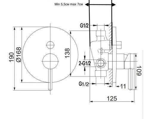 Душевая система скрытого монтажа Grocenberg GB5099CR-2 Хром