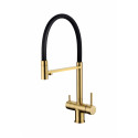 Смеситель для кухни Grocenberg GB4099 с гибким изливом Матовое золото
