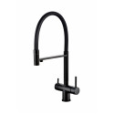 Смеситель для кухни Grocenberg GB4099 с гибким изливом черный матовый