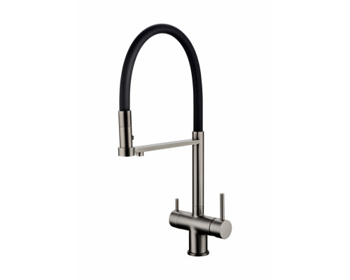 Смеситель для кухни Grocenberg GB4095 с гибким изливом Графит