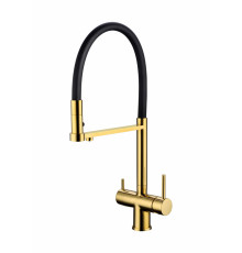 Смеситель для кухни Grocenberg GB4095 с гибким изливом Золото