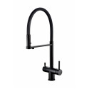 Смеситель для кухни Grocenberg GB4095 с гибким изливом черный матовый