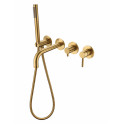 Смеситель для ванны с ручным душем Grocenberg GB5070GL золотой брашированный