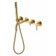 Смеситель для ванны с ручным душем Grocenberg GB5070GL золотой брашированный