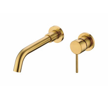 Смеситель встраиваемый для раковины Grocenberg GB511GL золотой брашированный