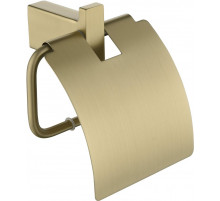 Настенный бумагодержатель с крышкой Grocenberg AC0029 (Матовое золото)