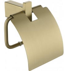 Настенный бумагодержатель с крышкой Grocenberg AC0029 (Матовое золото)