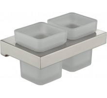 Настенный стакан двойной Grocenberg AC0022 (Никель)