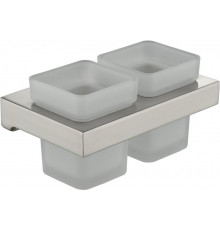 Настенный стакан двойной Grocenberg AC0022 (Никель)