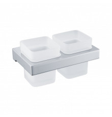 Настенный стакан двойной Grocenberg AC0022 (Хром)