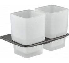 Настенный стакан двойной Grocenberg AC0056 (Графит)