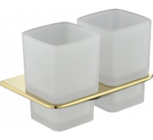 Настенный стакан двойной Grocenberg AC0056 (Золото глянец)