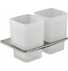 Настенный стакан двойной Grocenberg AC0056 (Никель)