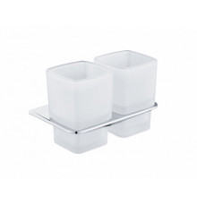 Настенный стакан двойной Grocenberg AC0056 (Хром)