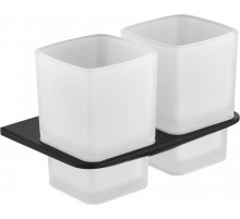 Настенный стакан двойной Grocenberg AC0056 (Черный матовый)