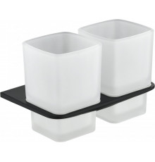 Настенный стакан двойной Grocenberg AC0056 (Черный матовый)