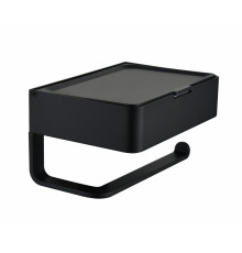 Настенный бумагодержатель плоский Grocenberg AC0050 (Черный матовый)