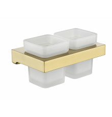 Настенный стакан двойной Grocenberg AC0022 (Матовое золото)