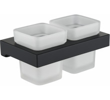 Настенный стакан двойной Grocenberg AC0022 (Черный матовый)