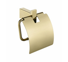 Настенный бумагодержатель с крышкой Grocenberg AC0029 (Золото глянец)