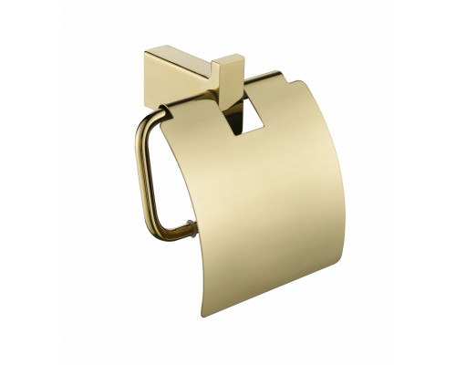 Настенный бумагодержатель с крышкой Grocenberg AC0029 (Золото глянец)