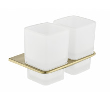 Настенный стакан двойной Grocenberg AC0056 (Матовое золото)