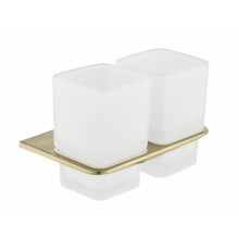 Настенный стакан двойной Grocenberg AC0056 (Матовое золото)