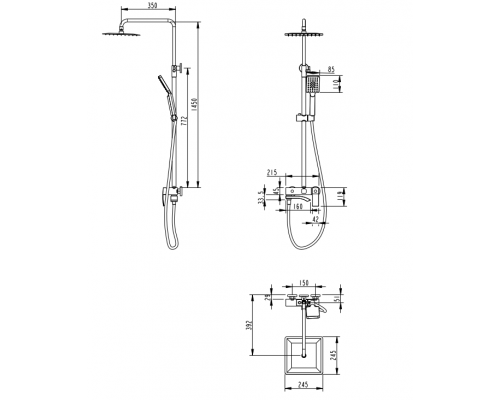 Душевая система Grocenberg GB7007-1 Золото