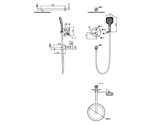 Душевая система Grocenberg GB5001 Бронза