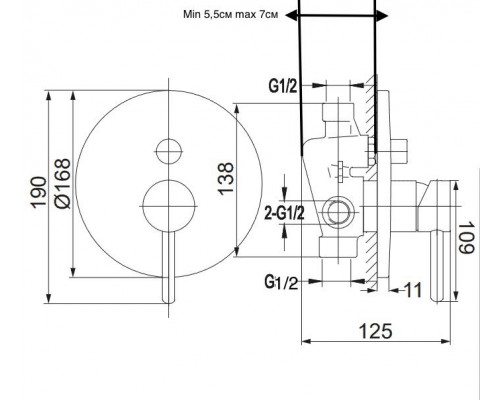 Душевая система скрытого монтажа Grocenberg GB5099GO-3 Золото