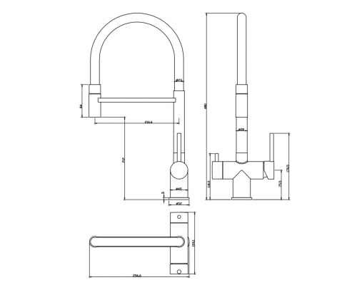 Смеситель для кухни Grocenberg GB4099 с гибким изливом Никель