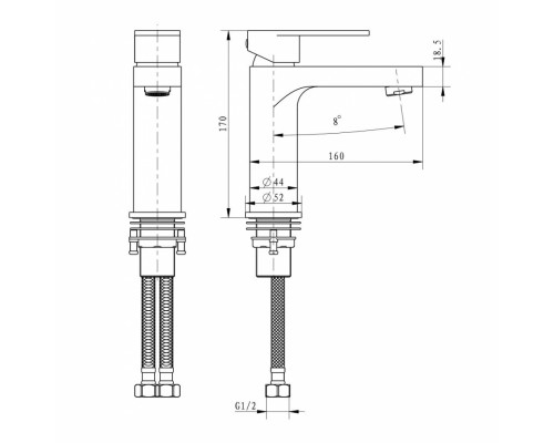 Cмеситель для раковины Grocenberg GB1011 Матовое золото