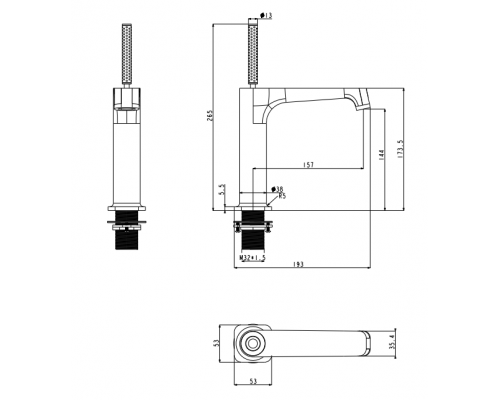 Смеситель для раковины стандартный Grocenberg GB2091MG Матовое золото