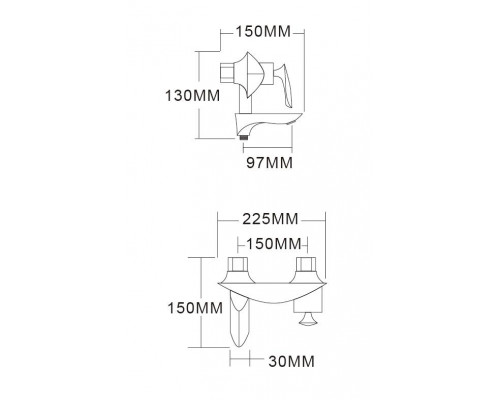 Смеситель для ванны с ручным душем Groсenberg GB8001 Золото