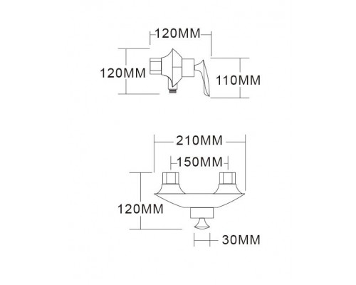 Смеситель для душа с ручным душем Groсenberg GB9001 Хром
