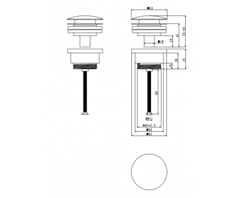 Донный клапан Grocenberg GB106 Хром
