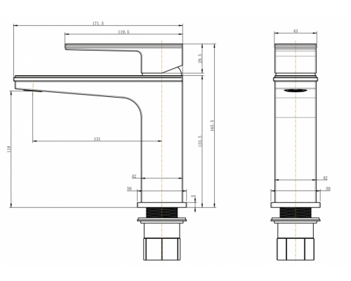 Cмеситель для раковины Grocenberg GB2088 Белый хром