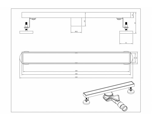 Трап для душа Grocenberg T500BL Черный матовый