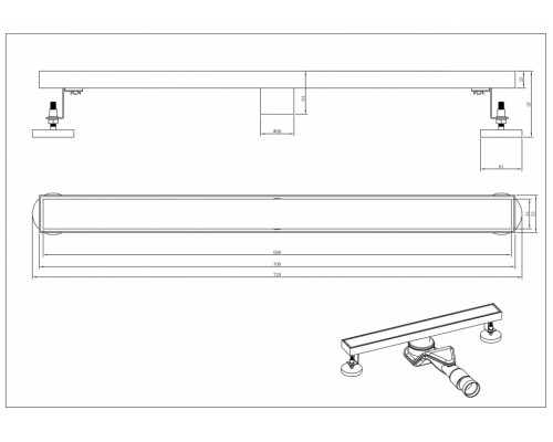 Трап для душа Grocenberg T700BG Графит